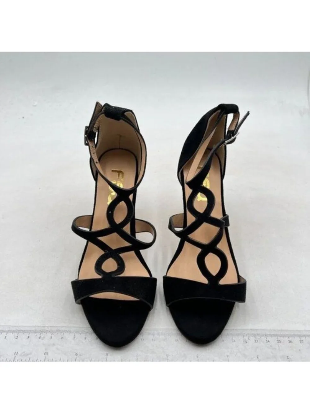 FSJ Women's Strappy Platform Stiletto Heels Sandals Open Toe Black